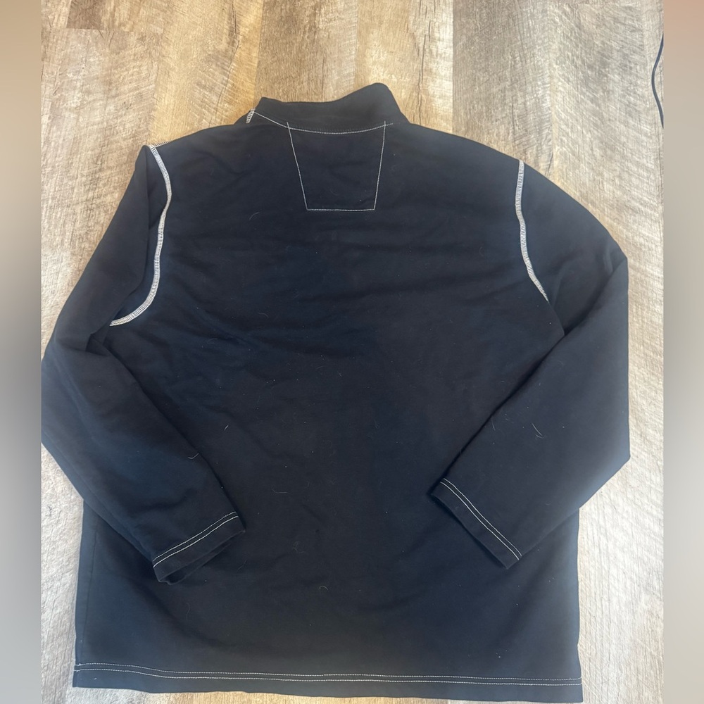 Men’s Nautica XL long sleeve black quarter-zip w/red stitched logo, like new - Picture 7 of 9